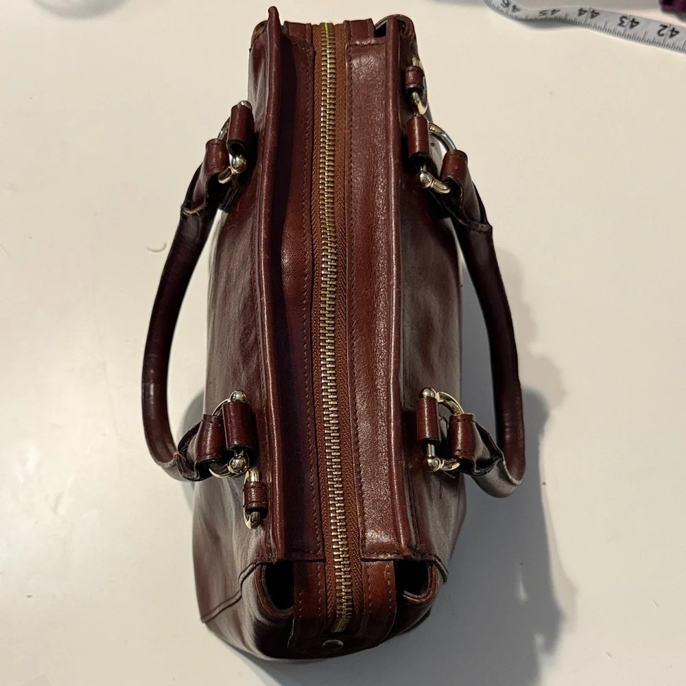 Brahmin Rich Brown Leather Brahmin Mini Schooner leather handbag in brown - Picture 9 of 12